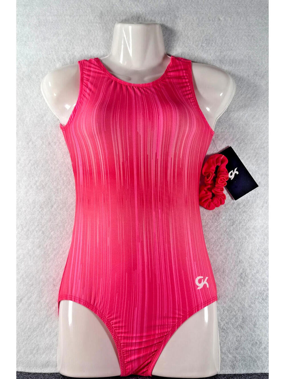 GK Elite Gymnastics Dance Adult Small Pink Striped Leotard NWT